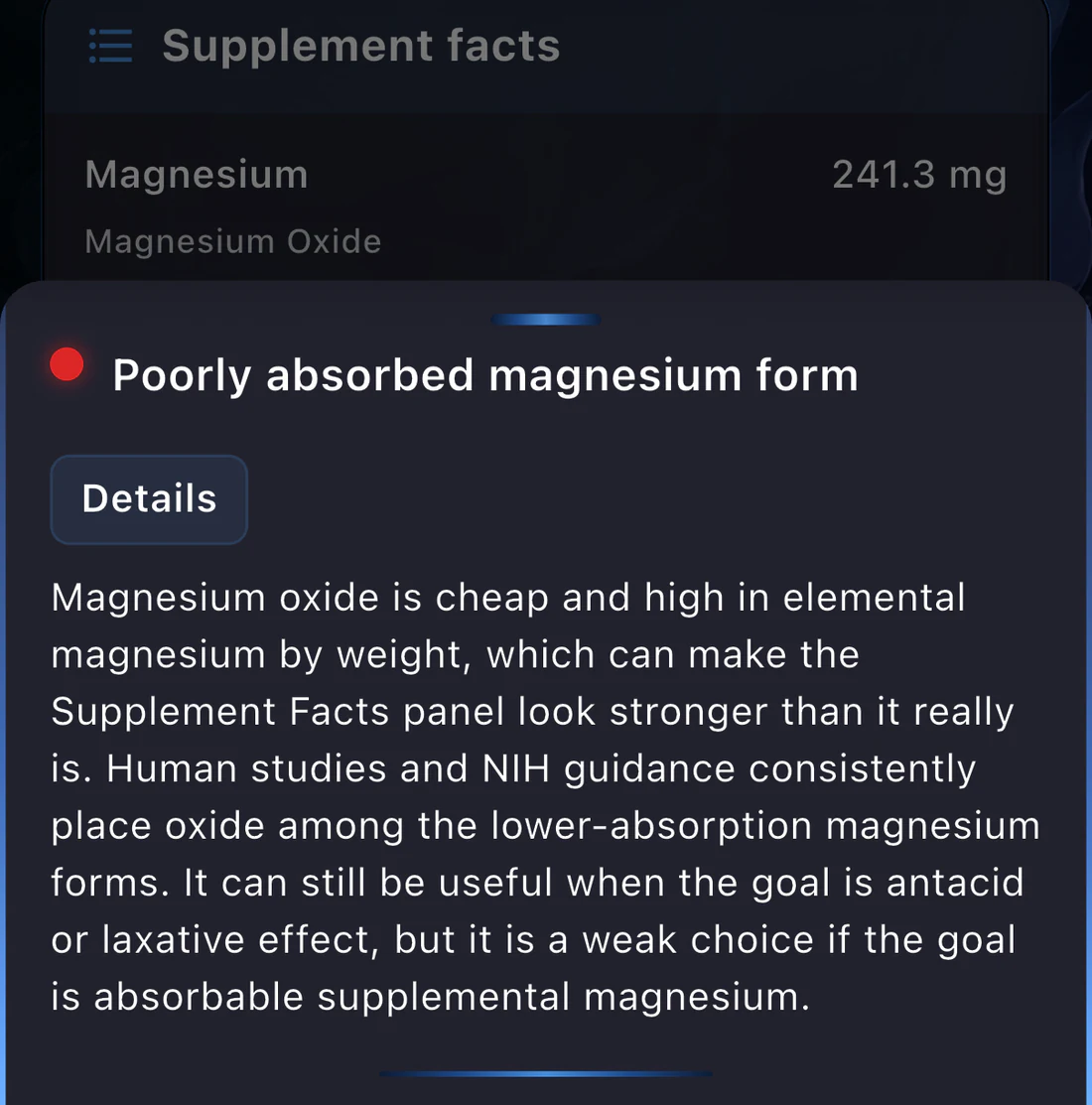 BareVue explaining why magnesium oxide is a poorly absorbed magnesium form